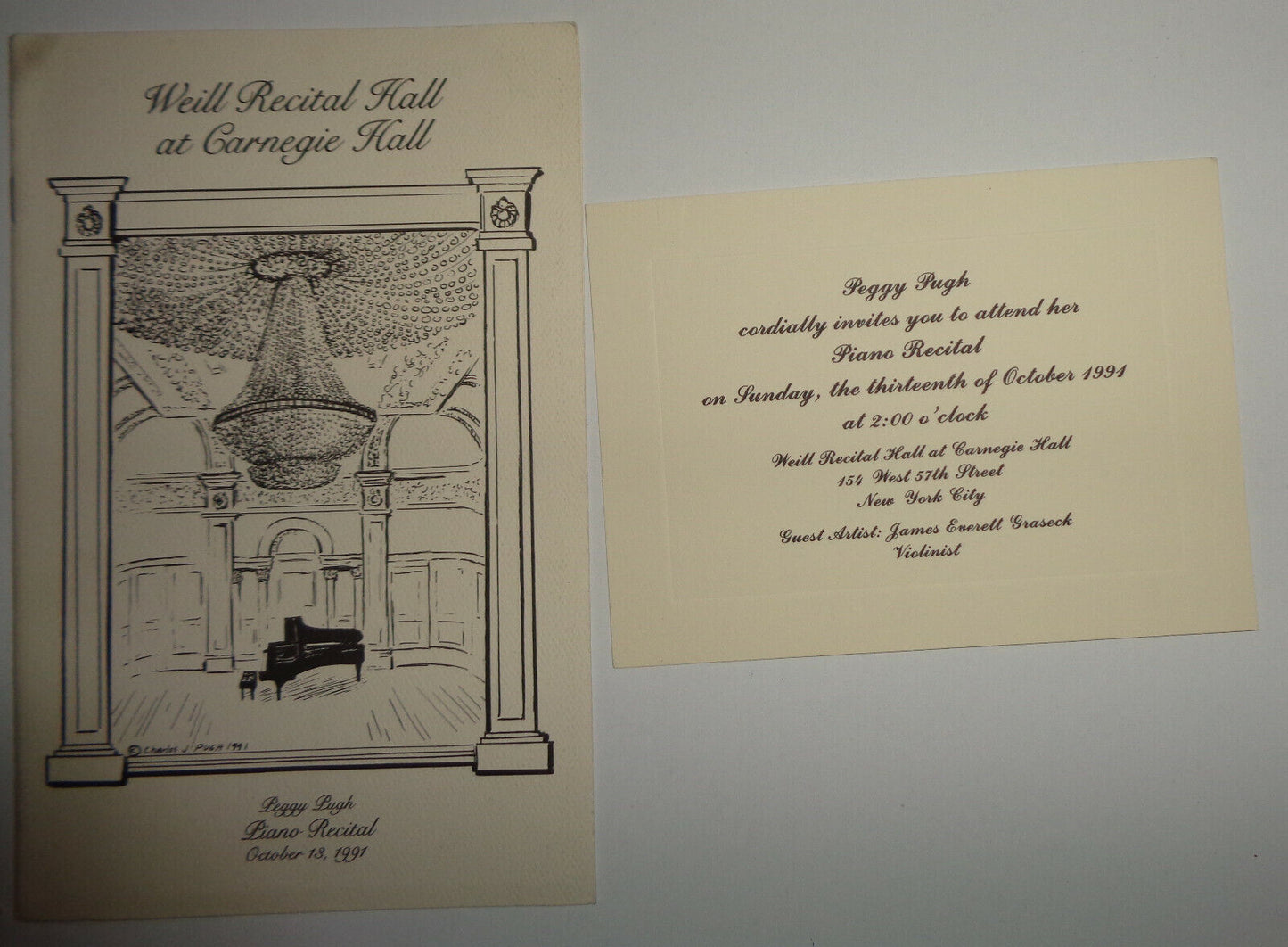 Peggy Pugh - Piano Recital - Souvenir Program - Carnegie Hall - October 13, 1991