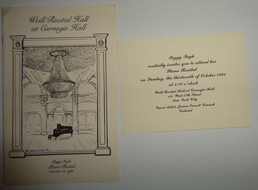 Peggy Pugh - Piano Recital - Souvenir Program - Carnegie Hall - October 13, 1991