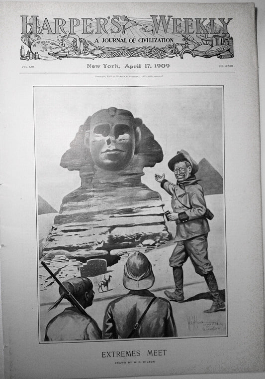 Harper's Weekly April 17,  1909.  The Wright Brothers fly for King Edward; etc