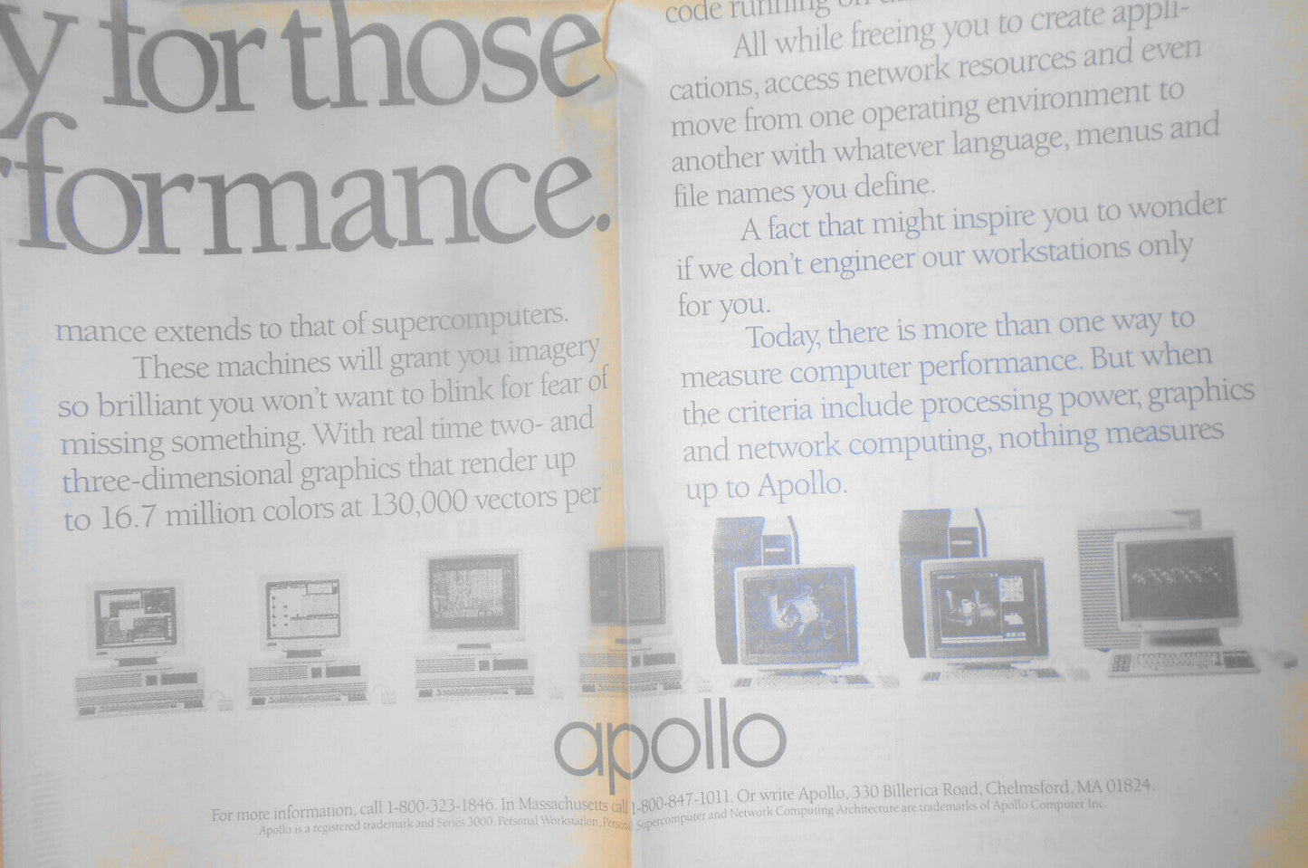 Apollo Computer giant double-page ad in The Wall Street Journal, April 19, 1988.