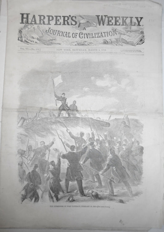 Harper's Weekly - Original Complete Issue - March 1, 1862 - Civil War