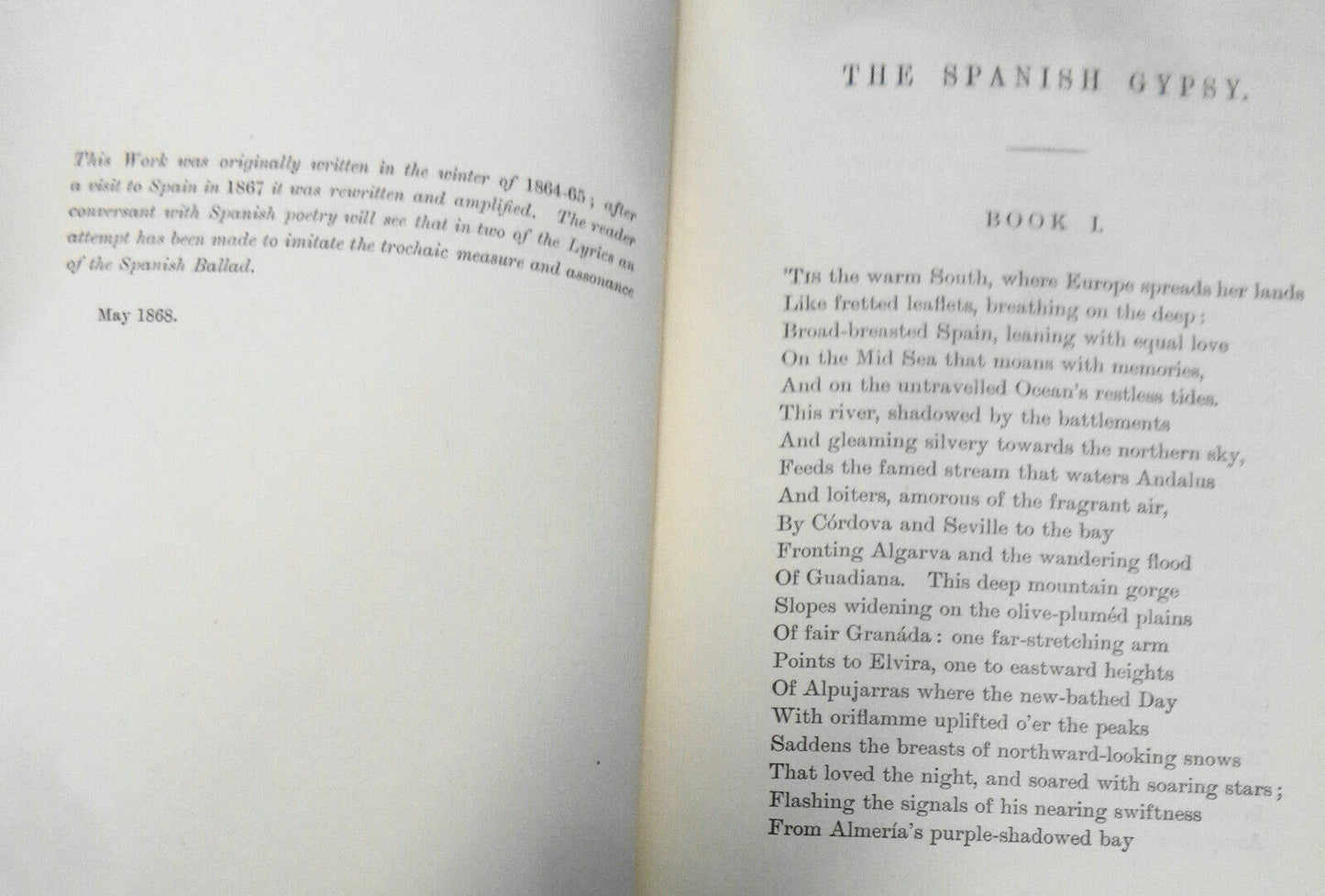 The Spanish Gypsy & Jubal, by George Eliot. 1901, 1/2 Leather binding.