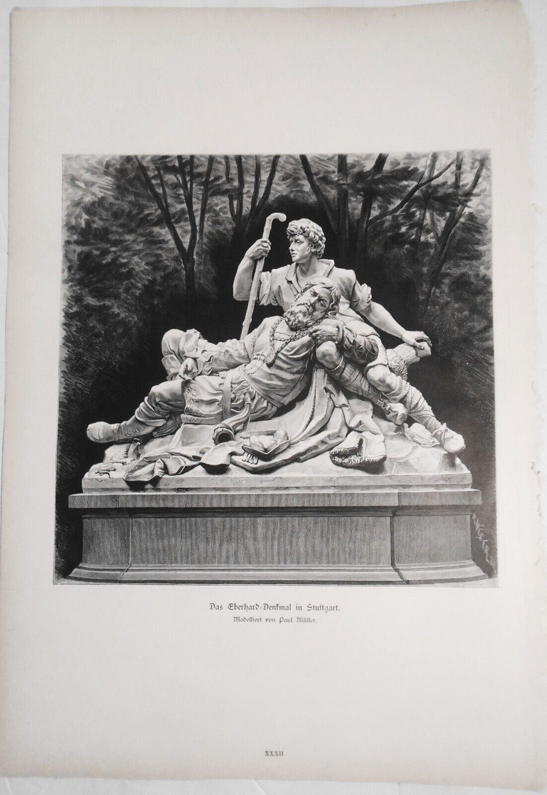 Das Eberhard Denkmal in Stuttgart, by Paul Müller -- 1882