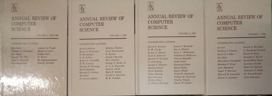 Annual Review of Computer Science - 4 Vol Set 1986 to 1990. Brand new Hardcovers