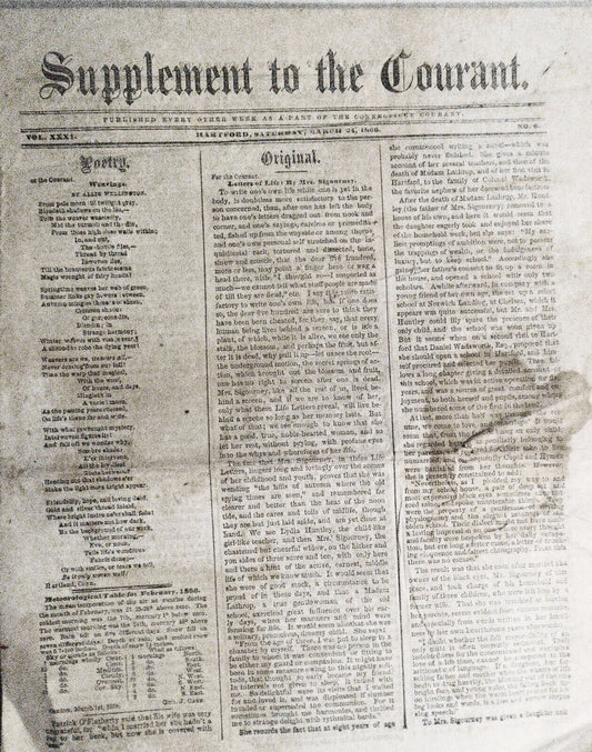 1866 - General Joseph Hawley tribute - in Supplement To The Connecticut Courant