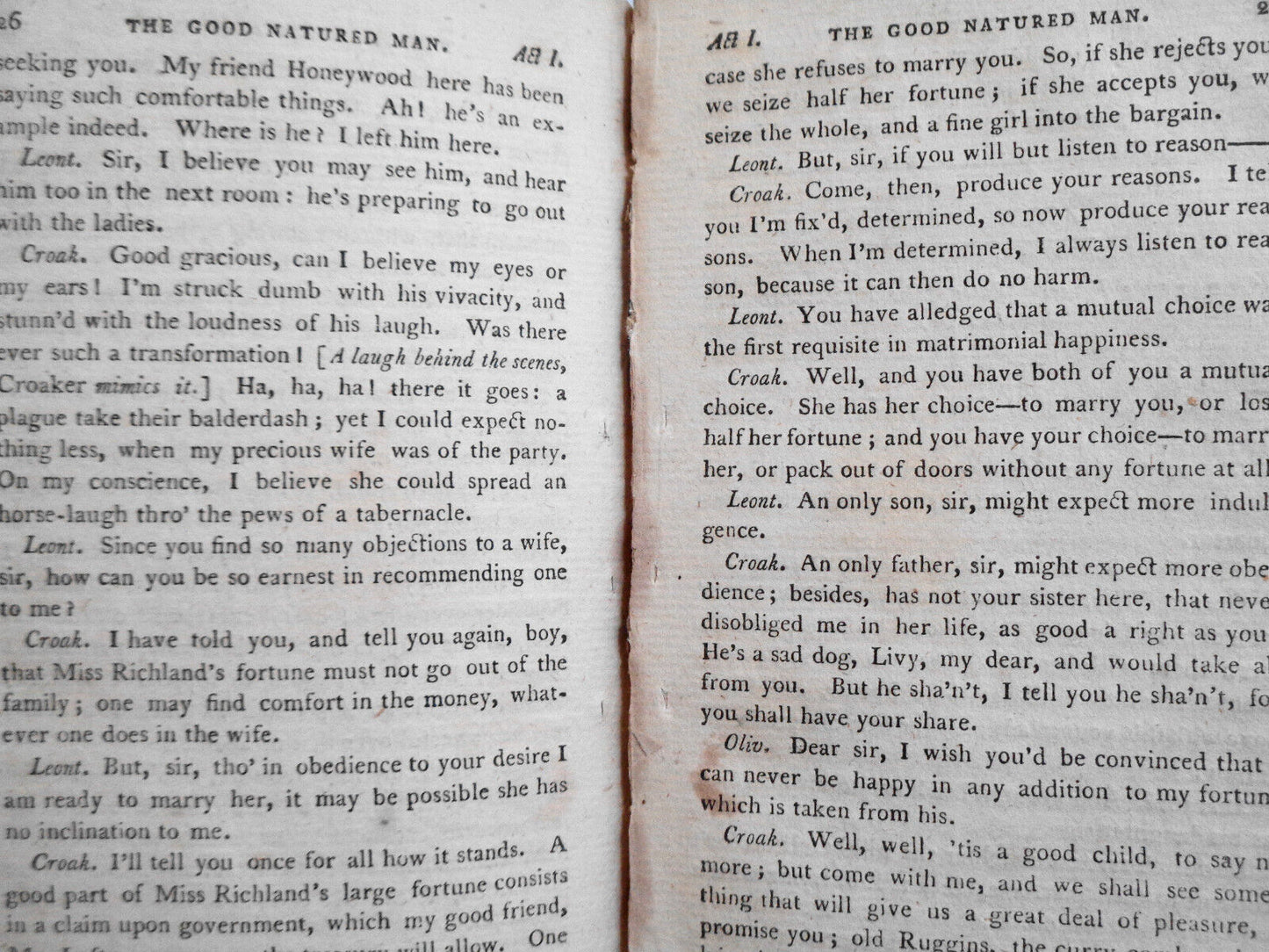 1792 The Good Natured Man. A Comedy, by Dr. [Oliver] Goldsmith.