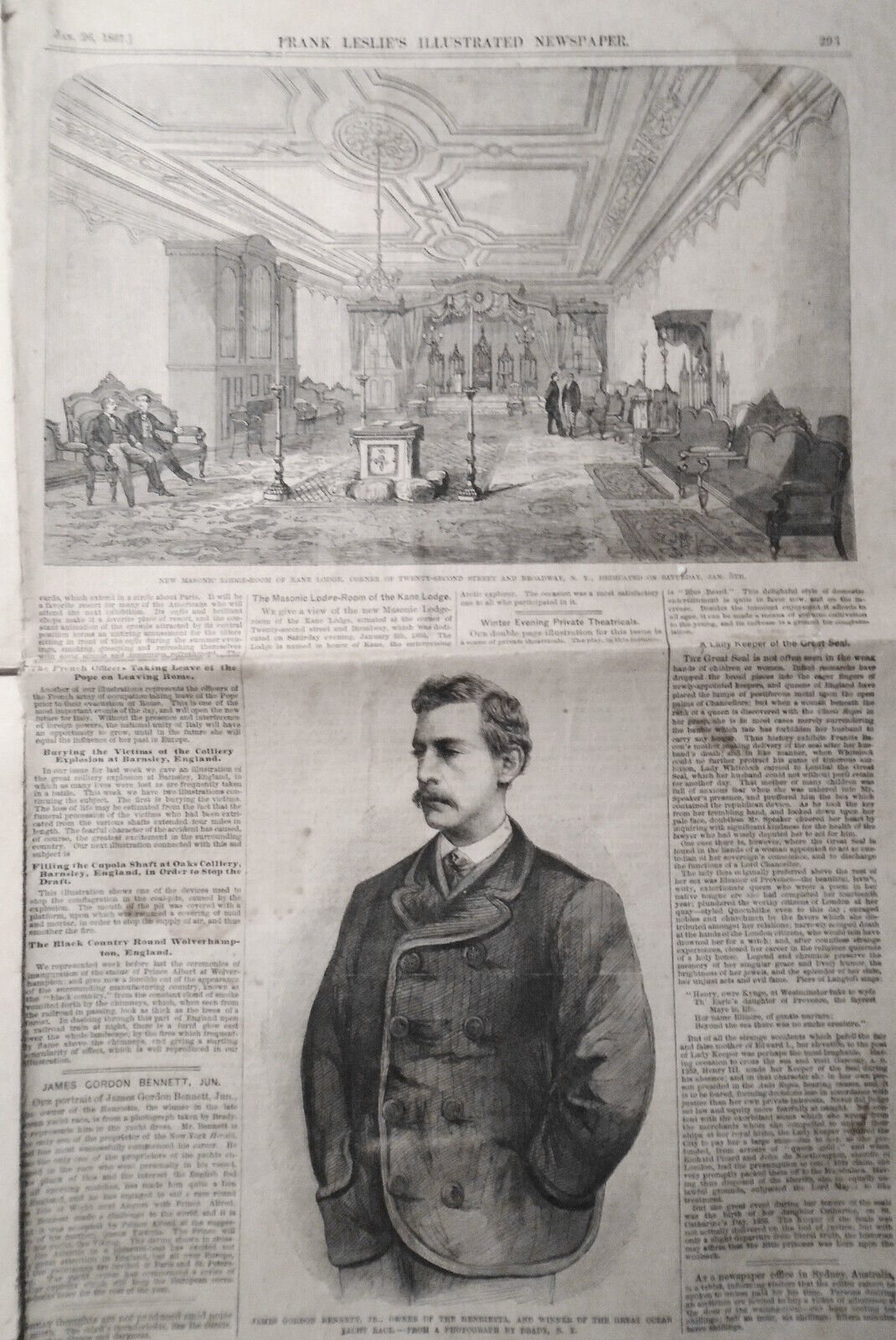 Frank Leslie's Illustrated Newspaper, January 26, 1867 - Theatricals, accidents