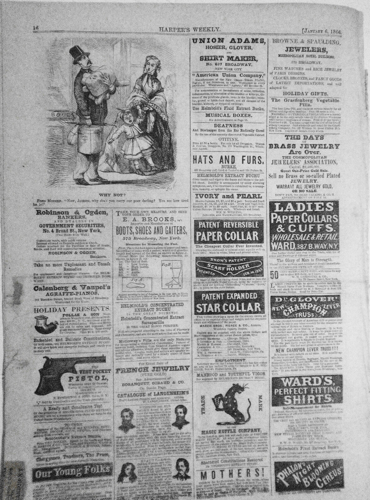 Harper's Weekly January 6, 1866 -  Last Chattel; 400 Emigrant Women etc ORIGINAL