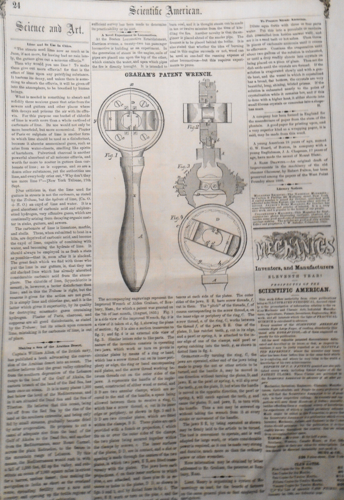 Scientific American September 29, 1855. Telegraph history; windlasses, windmills