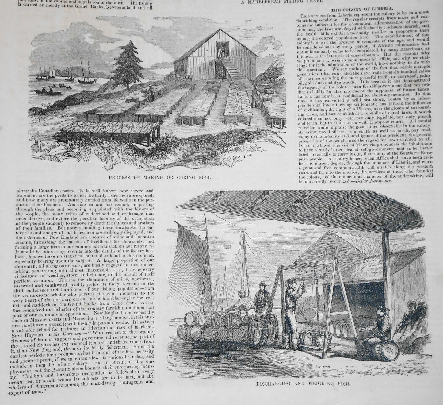 Marblehead, Massachusetts : Full page & 3 other prints + story. Gleason's 1854