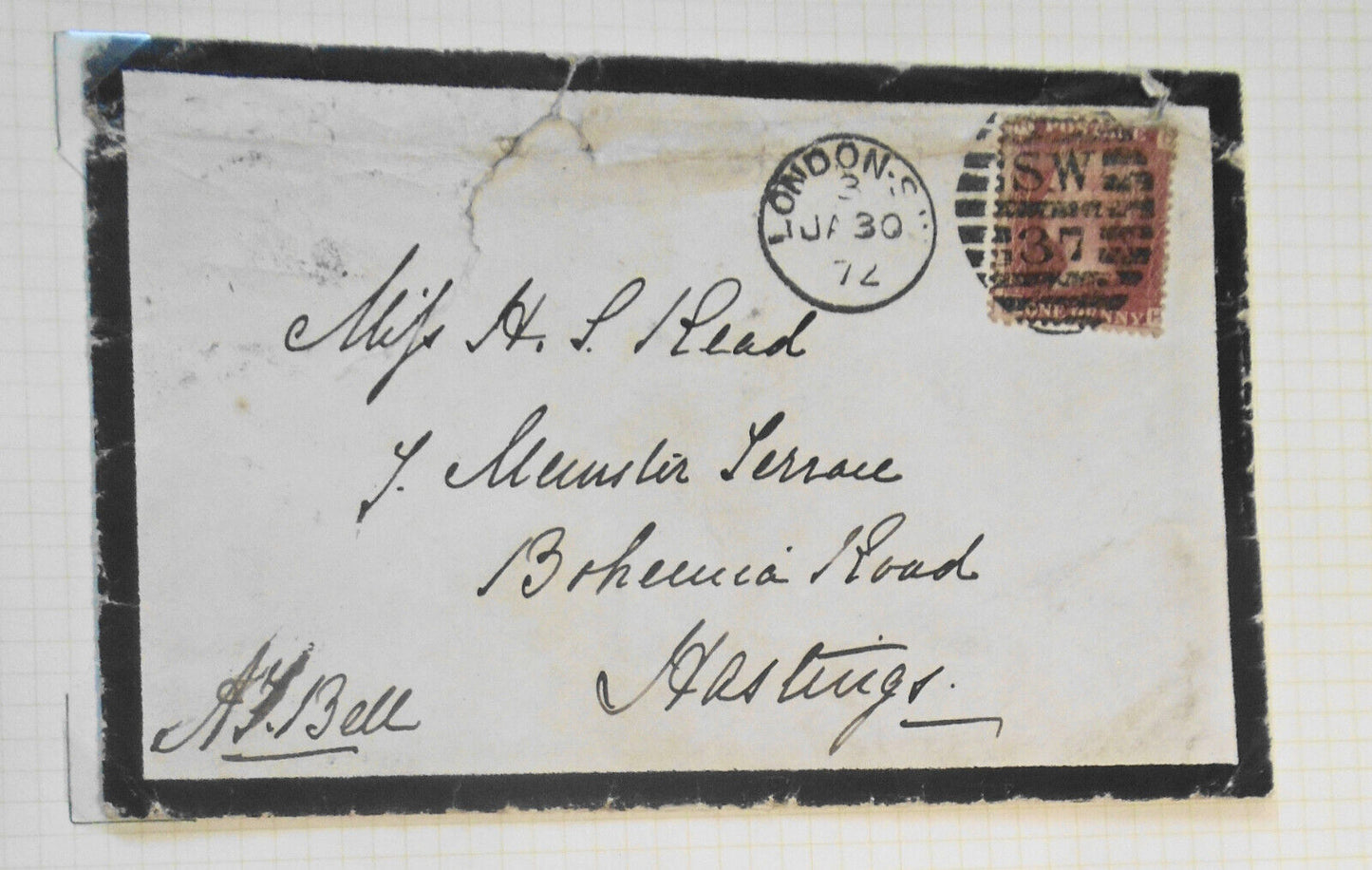 1872 Secretary of State, Home Department. Great Britain postal cover with letter