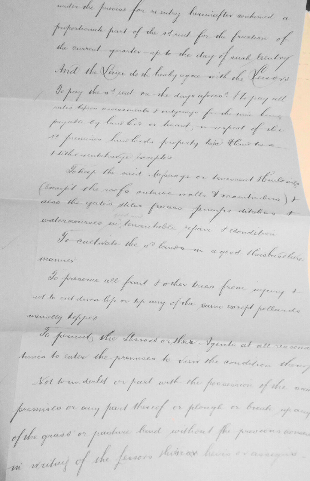 1892 Draft Lease. Hereford, England. Clark & Martin to William Williams.