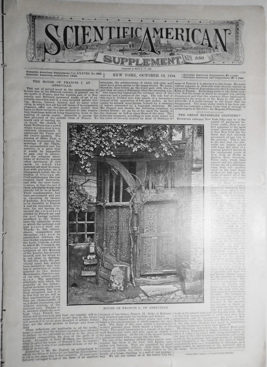 Scientific American Supplement, 980. October 13, 1894. - Complete Original Issue