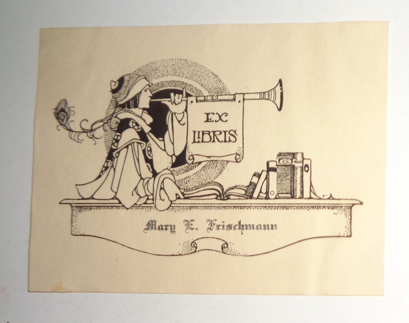 Mary E. Frischmann Ex Libris Bookplate