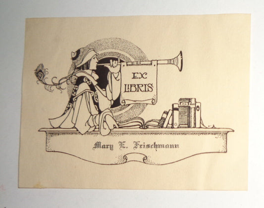 Mary E. Frischmann Ex Libris Bookplate