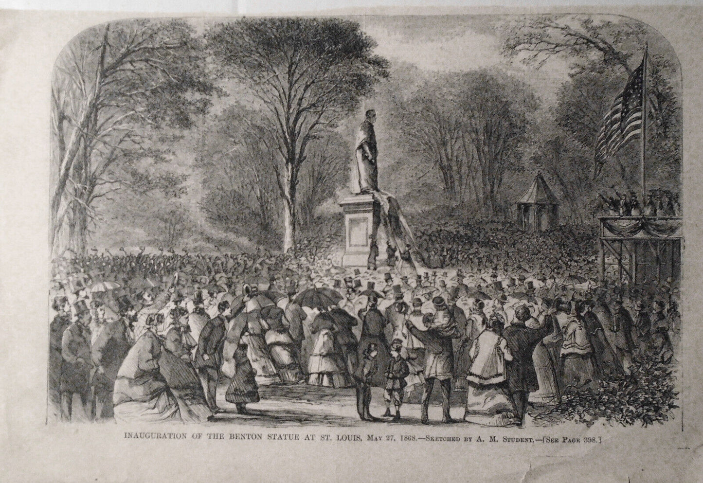 Inauguration Of The Benton Statue At St. Louis - Harper's Weekly 1868