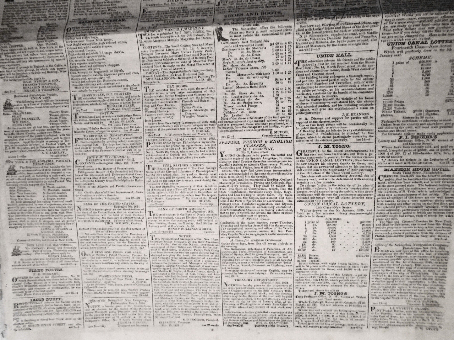 The United States Gazette December 23, 1824 - South Carolina laws re. Blacks etc