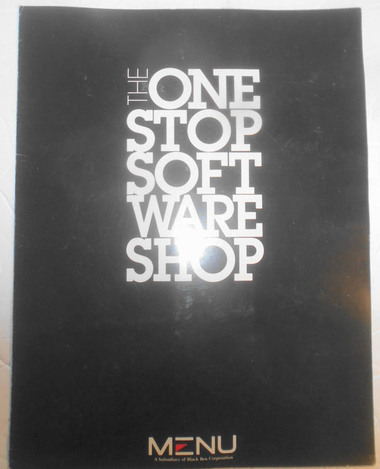 MENU - The One Stop Software Shop - original promo brochure, 1988.