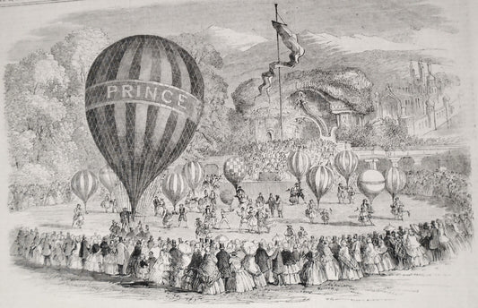 Juvenile Fete & Balloon Race At Cremorne Gardens - Illustrated London News 1859