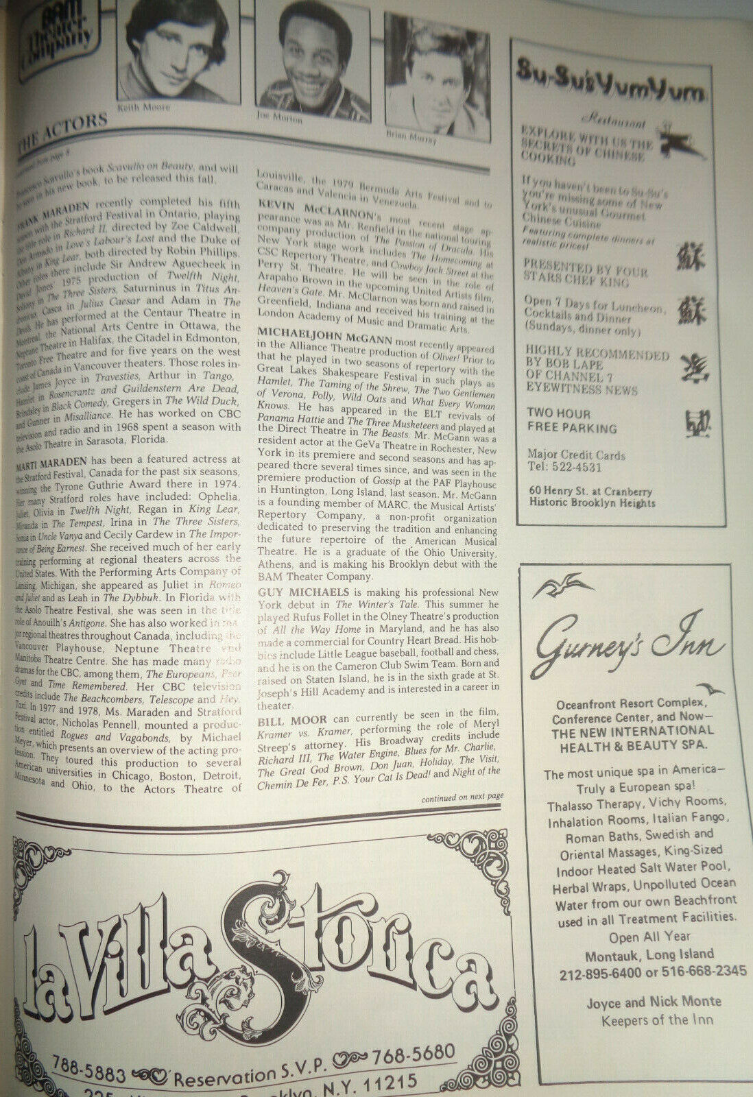 JOHNNY ON A SPOT by CHARLES MacARTHUR - PROGRAM - 1980 Brooklyn Academic Music
