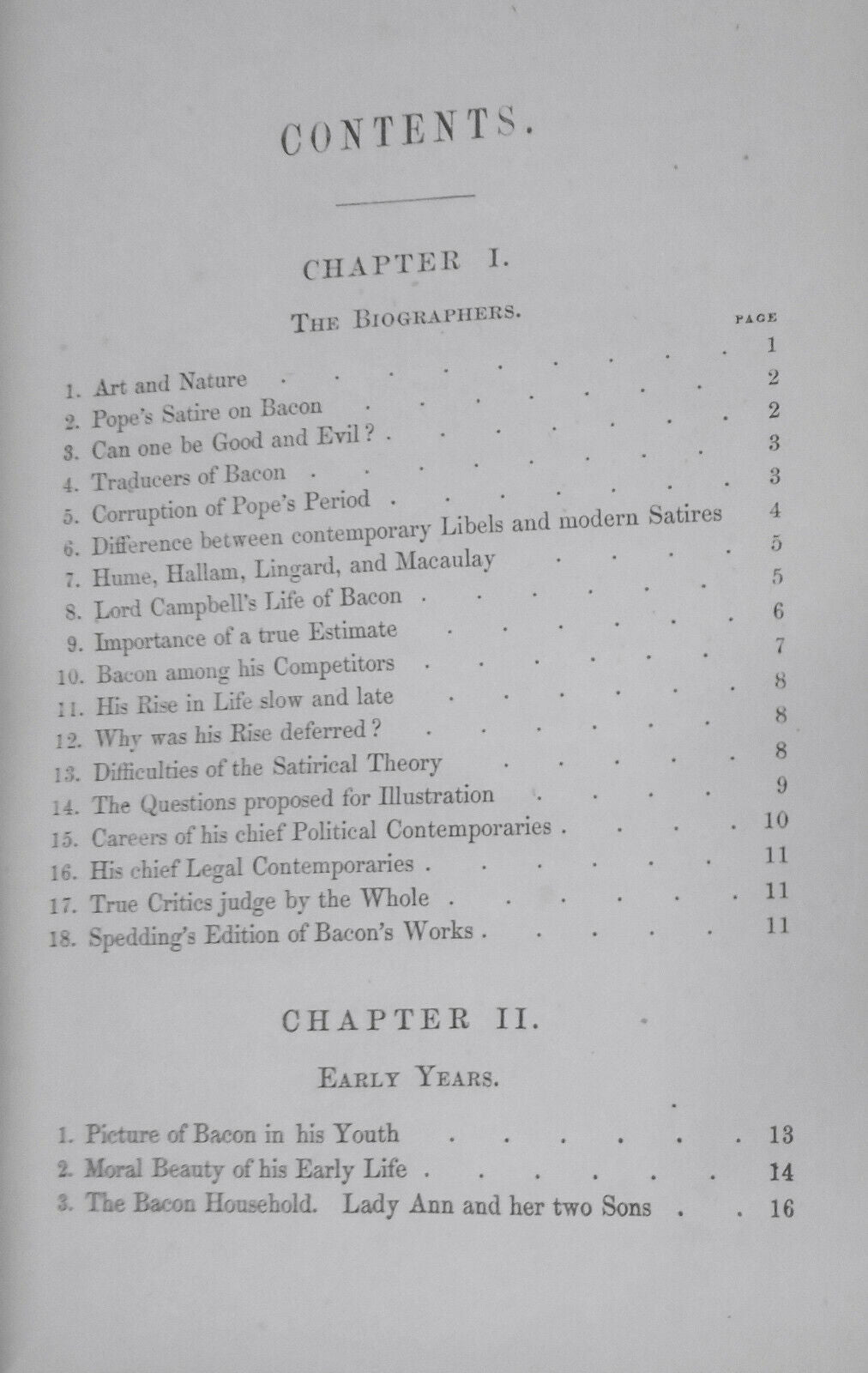 1861 Personal History Of Lord Bacon, From Unpublished Papers, by WH Dixon 1st ed