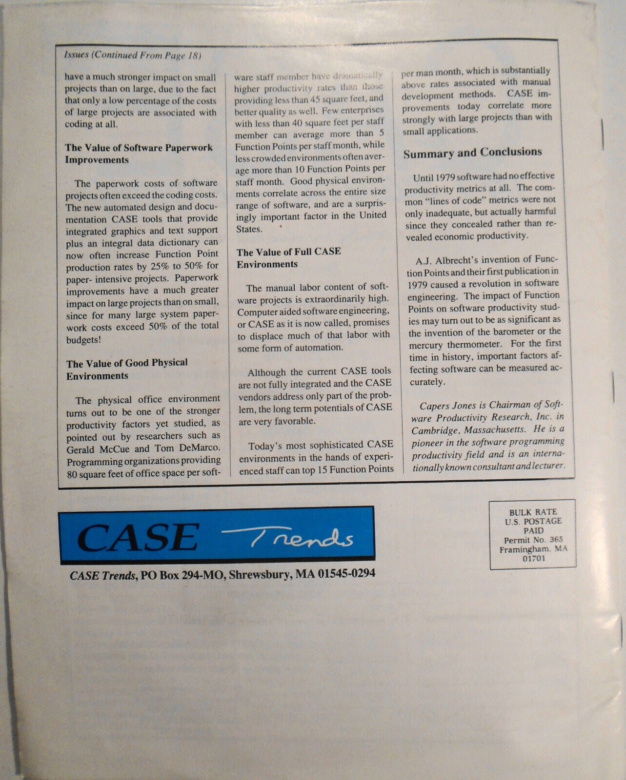 CASE Trends Jan/Feb 1990  - Magazine for Computer-aided software engineering