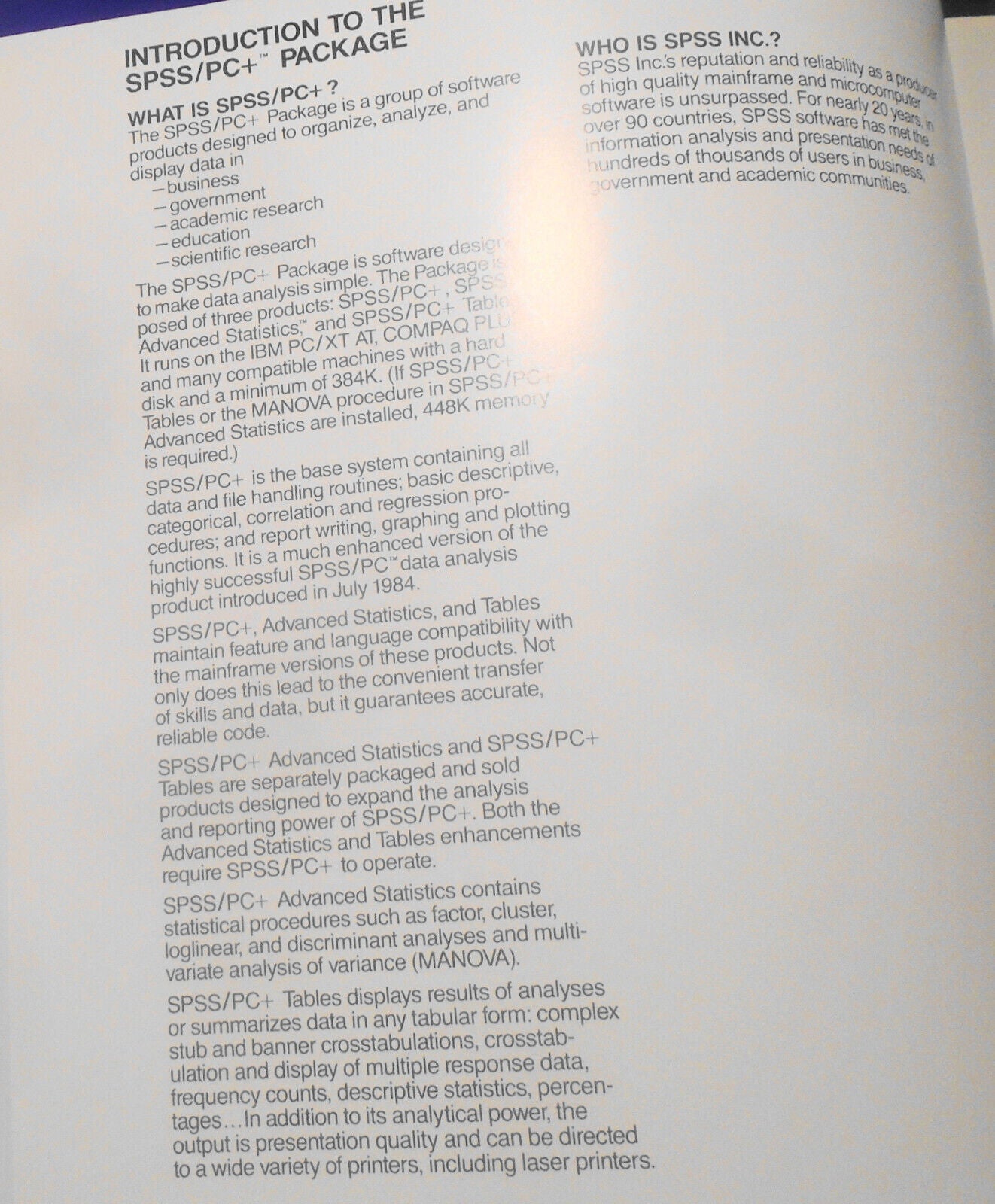 SPSS/PC+ Statistics "Make Stat Magic" brochure - [IBM PC data analysis software]