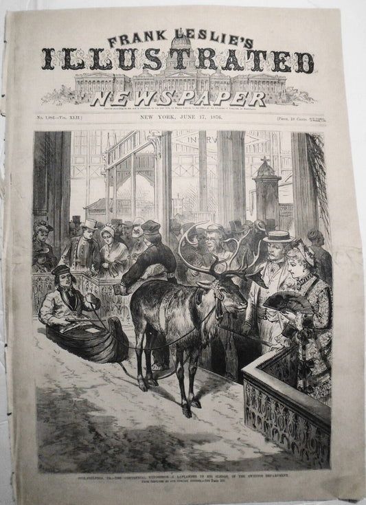 1876 Swedish Laplander in his Sledge at Centennial Exposition, Philadelphia, PA.