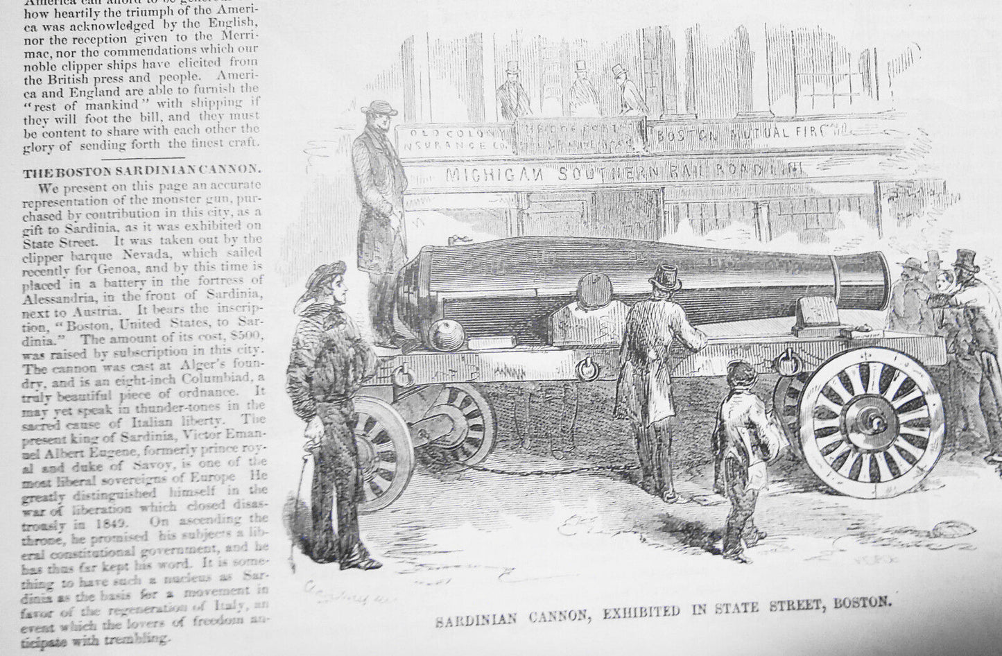 New Sporting Yacht for Egyptian Prince + Boston Cannon - Ballou's Pictorial 1857