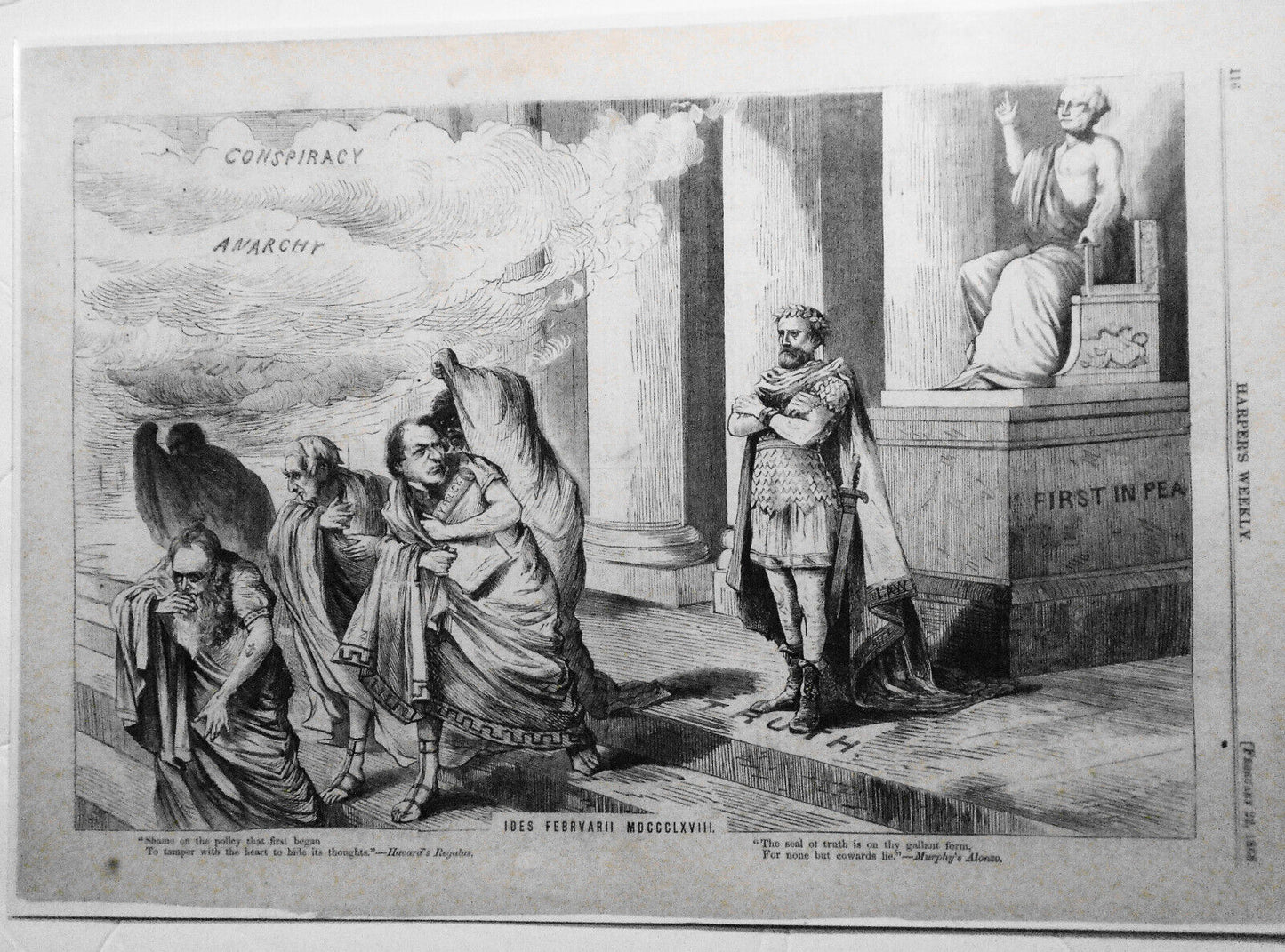 [U.S. Grant; Johnson impeachment] ] "Ides Febrvarii MDCCCLXVIII,"  1868