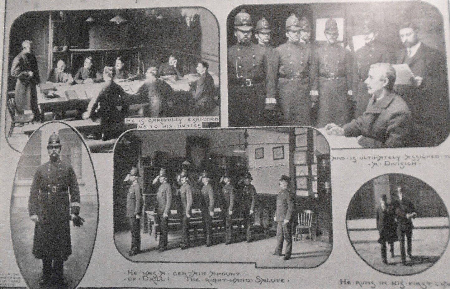 The Making of a City Policeman. The Graphic, July 1907 Original page of prints