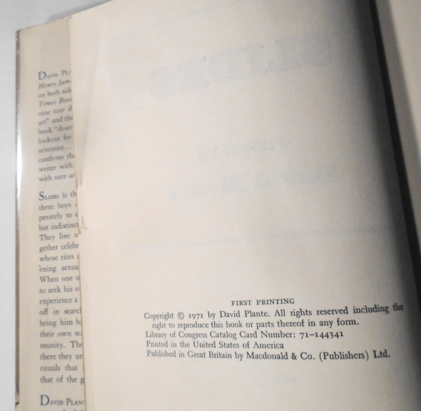 David Plante : Difficult Women, Slides & The Catholic - First editions lot of 3