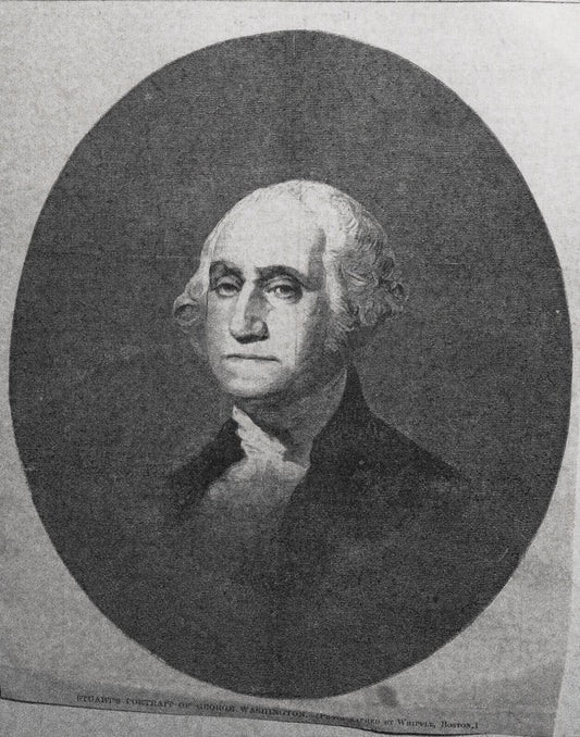 Stuart's Portrait Of George Washington - Harper's Weekly 1868 - Print With Story