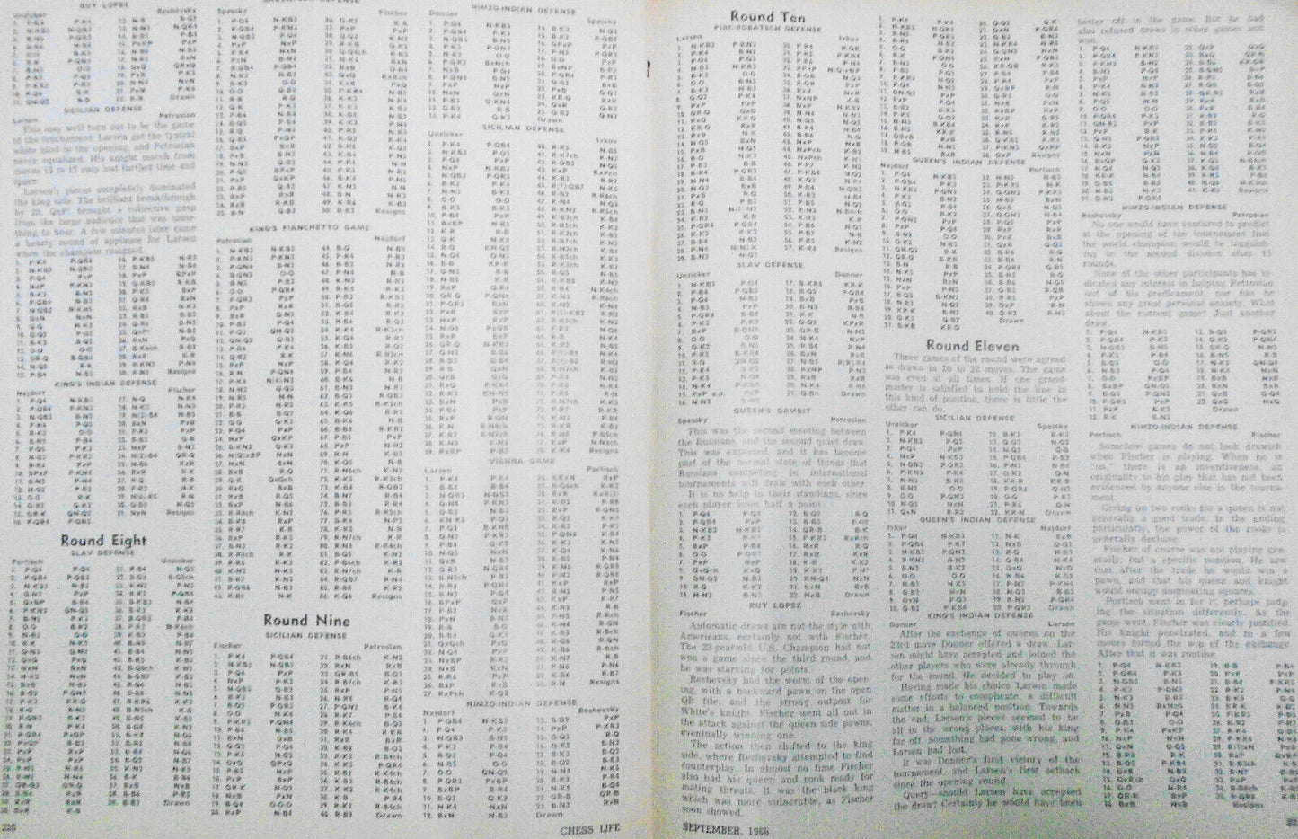 Chess Life, September 1966 -  Piatigorsky Cup: Spassky & Fischer;