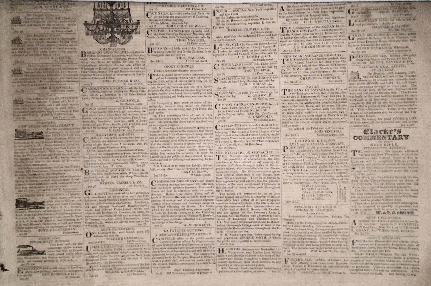 Commercial Advertiser, January 5, 1825 - Governor DeWitt Clinton's copy