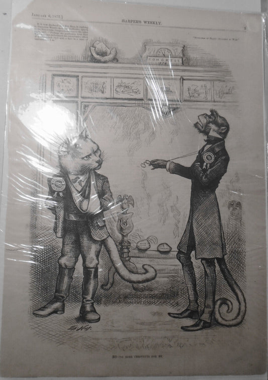 No - no more chestnuts for me, by Thomas Nast - Harper's Weekly, January 6, 1877
