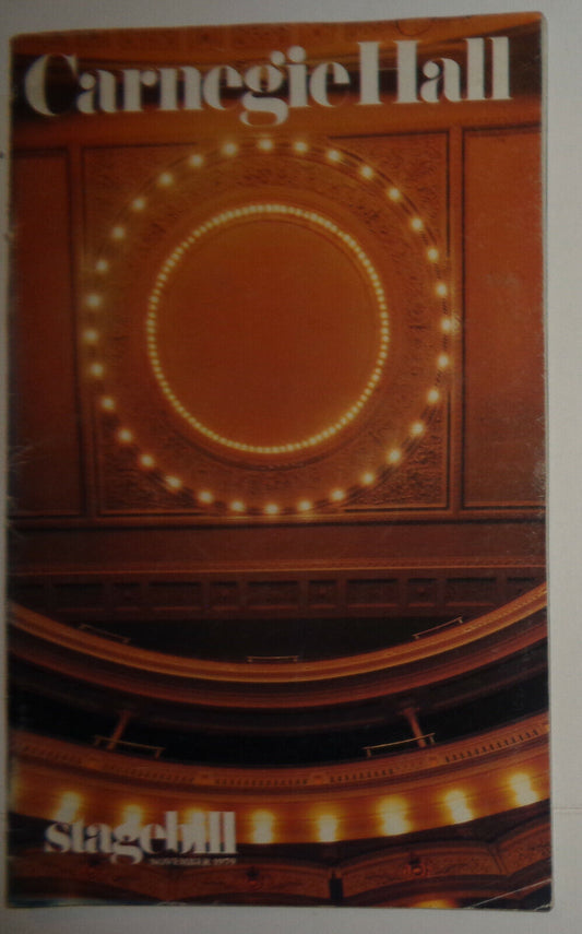 JUILLIARD ORCHESTRA / ISAAC STERN - CARNEGIE HALL STAGEBILL - NOV. 11, 1979