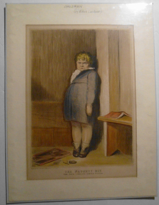 1843 The Naughty Boy (from Edwin Landseer) by John Doyle (HB). Tinted lithograph