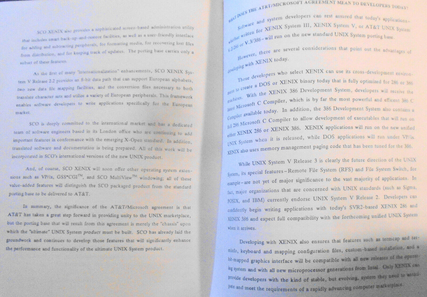 Development of a standard UNIX system for Intel-based micros - SCO paper, 1987.