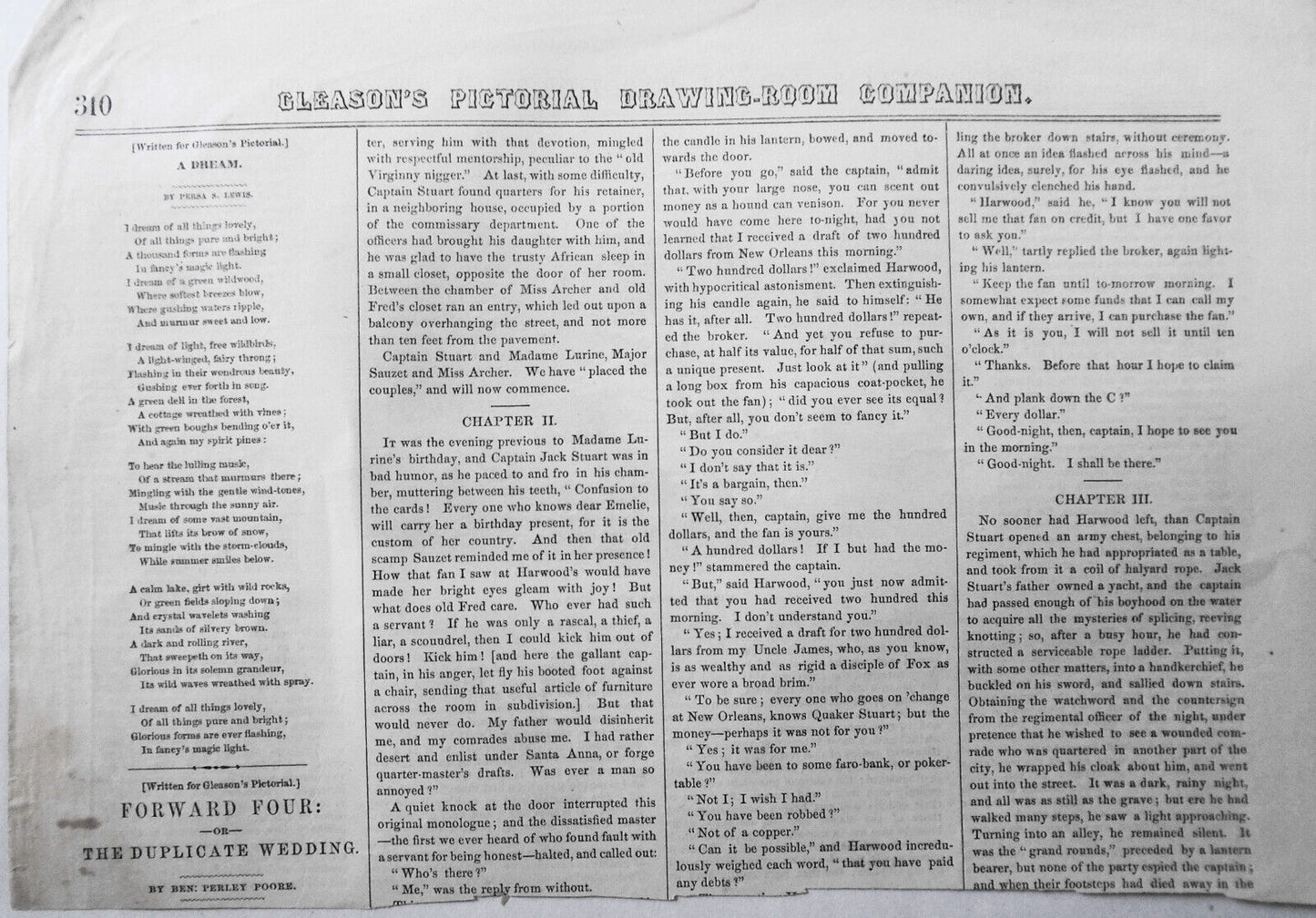 View Of Hong Kong, China - Gleason's Pictorial 1852 Story & Print