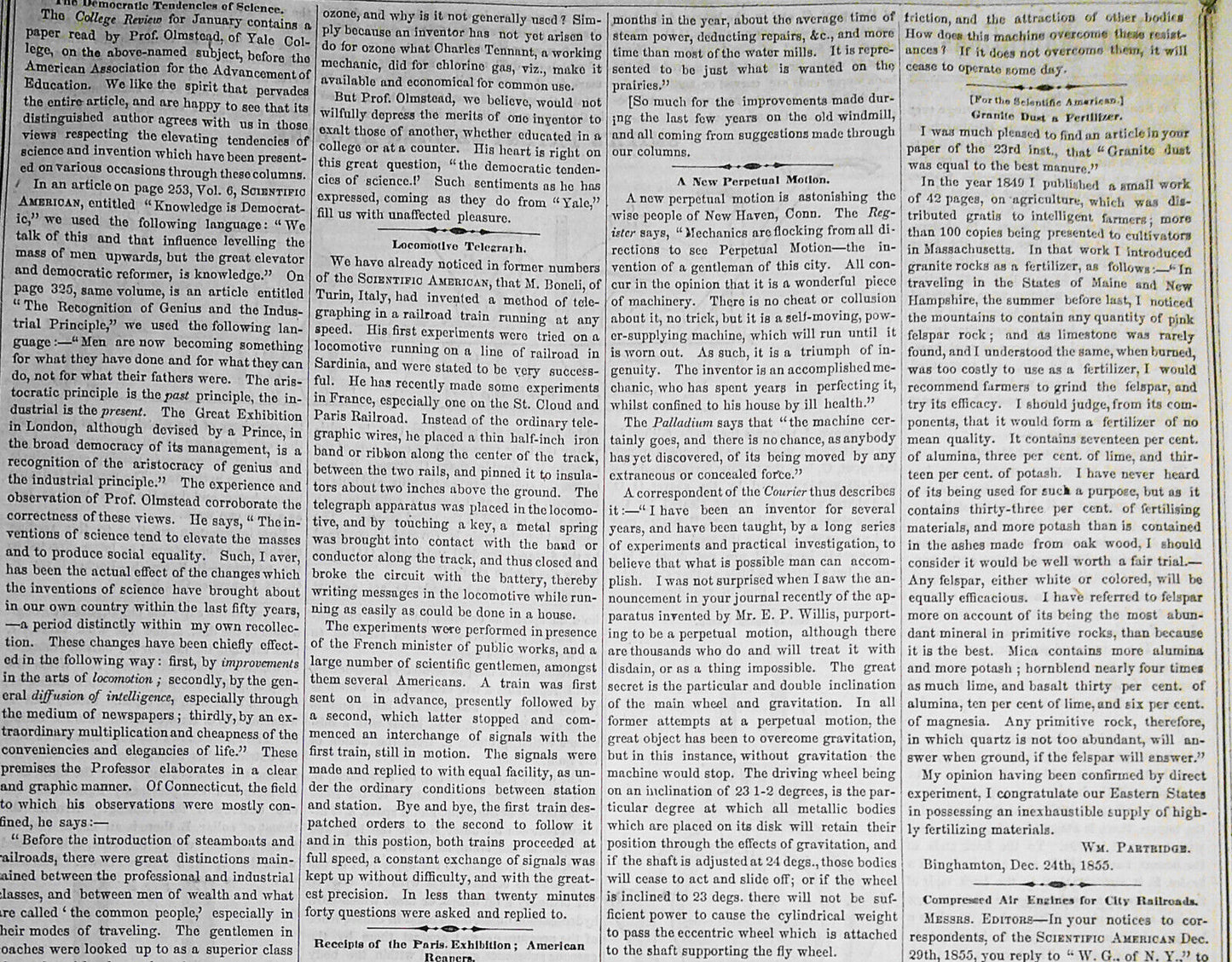 Scientific American, January 12, 1856. New system of Numeration and Measurement