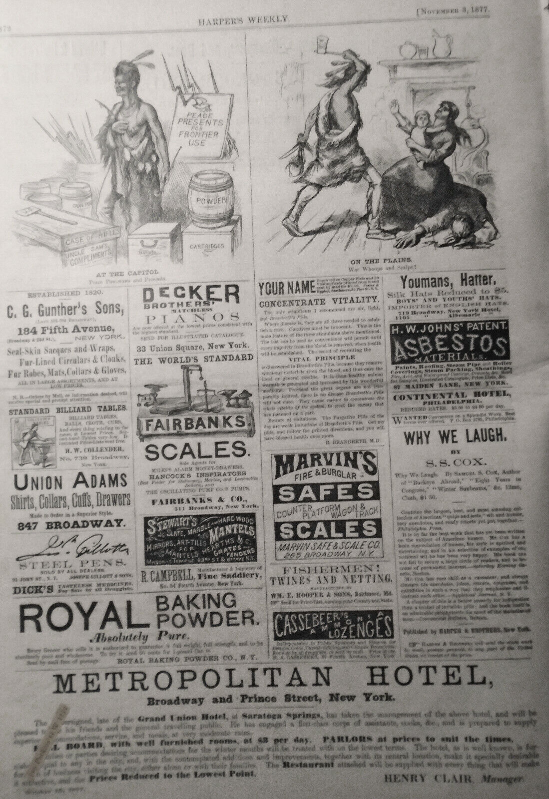 Harper's Weekly Nov 3, 1877 Original Complete Issue - The Millennium by Th. Nast