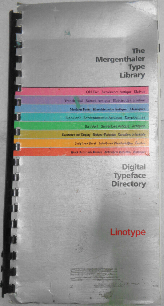 Digital typeface directory, Linotype -  	Mergenthaler Type Library.