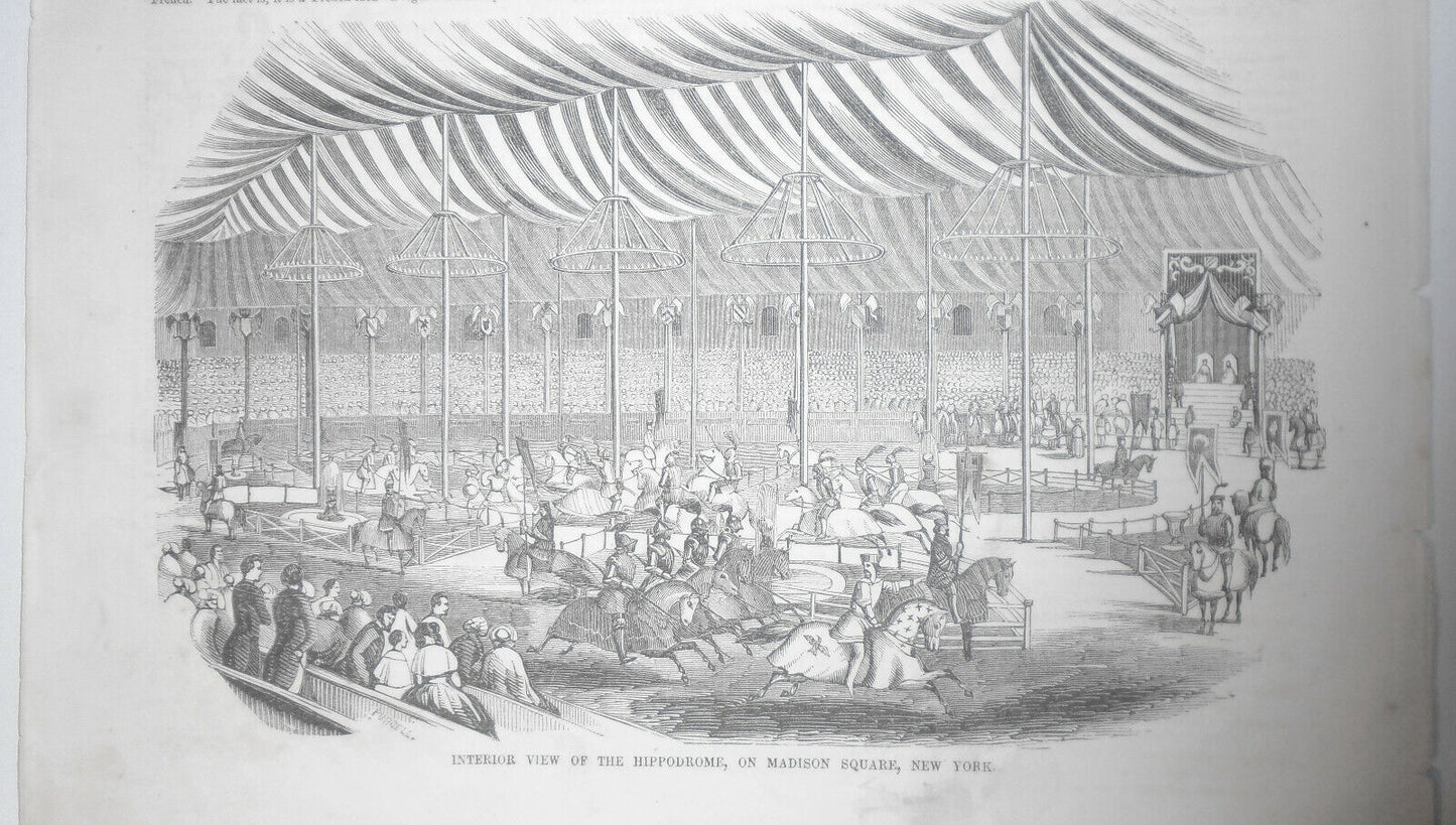 Hippodrome, on Madison Square, New York: Exterior & Interior. Gleason's 1850s