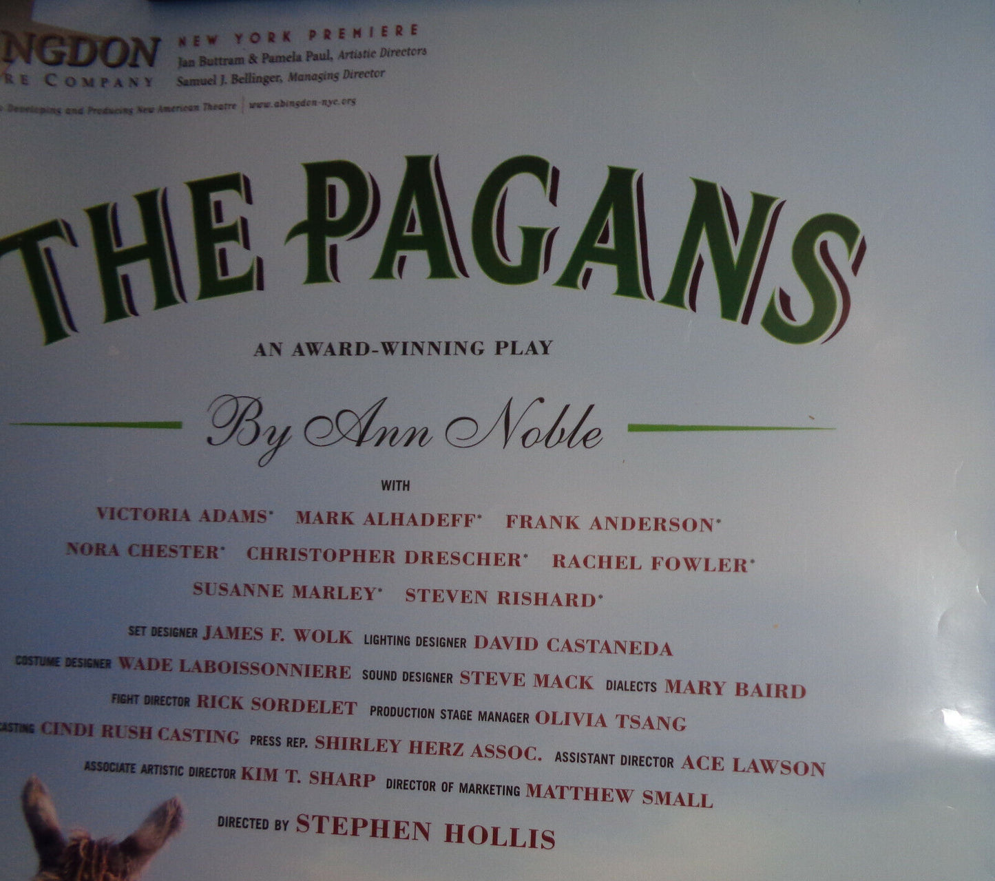 The Pagans, by Ann Noble - Poster - June Havoc Theatre, 2004 - Abingdon Co.