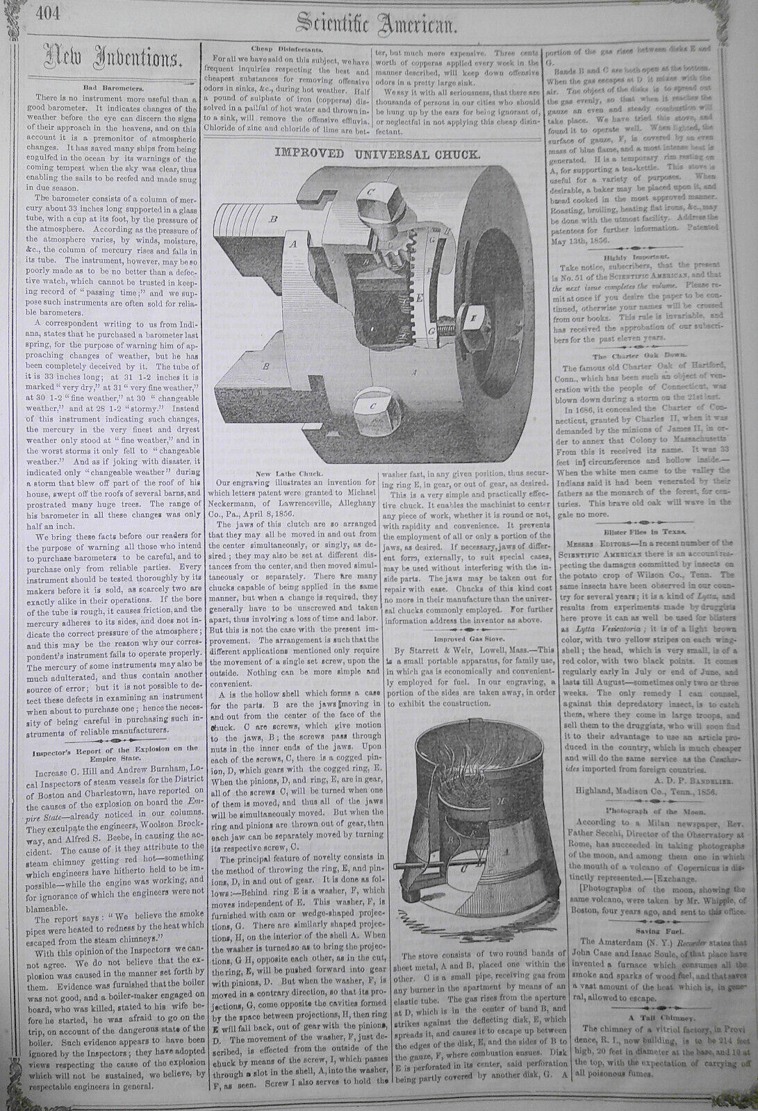 Scientific American, August 30, 1856. Michael Faraday on Silvering Glass; etc