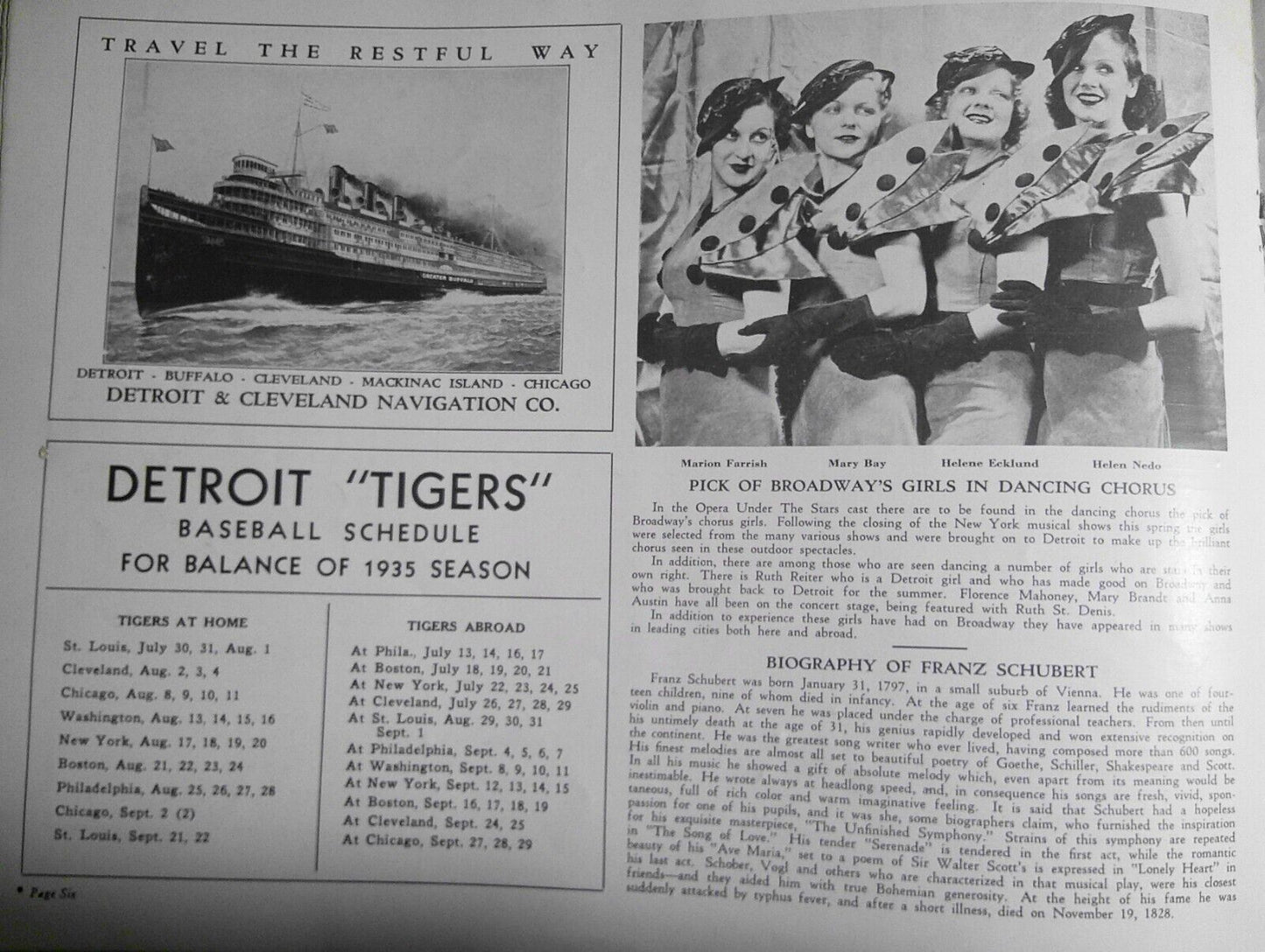 1935 Opera Under The Stars - 3 Programs: Rose Marie, Blossom Time, Bittersweet