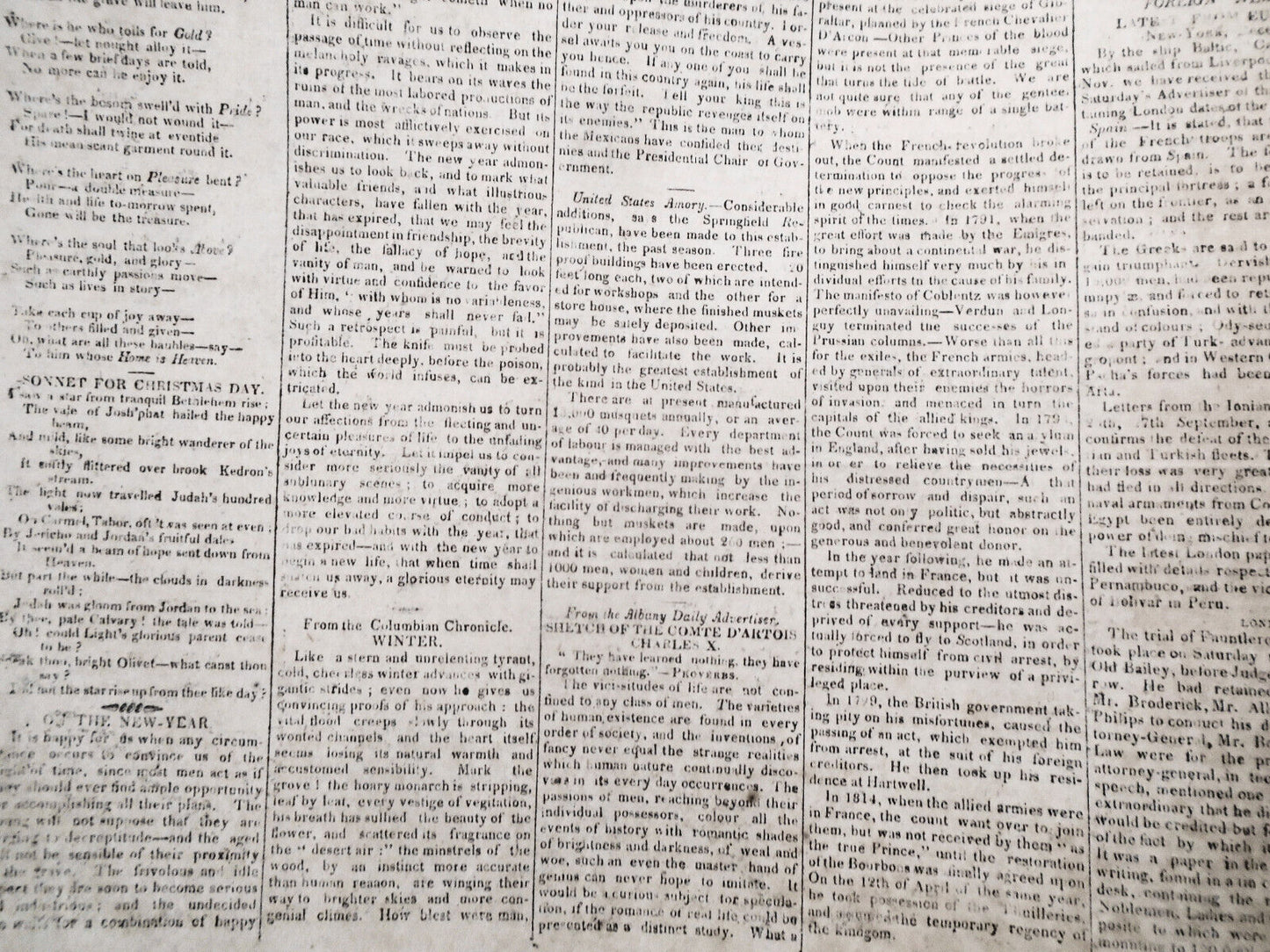 People's Advocate, January 5, 1825 - Kingston (N.Y.) - Gov DeWitt Clinton's copy