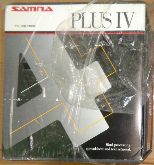 SAMNA PLUS IV. Word Processing, Spreadsheet & Text Retrieval. 1989. Unused.