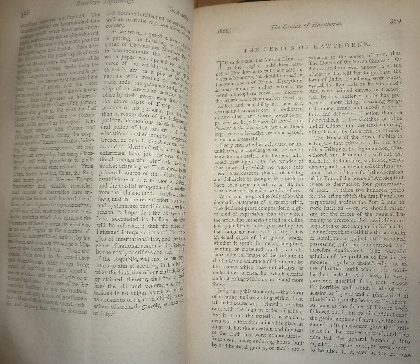 1868 Atlantic Monthly Volume 22 - Notre Dame, Hudson River, Hawthorne, the poor